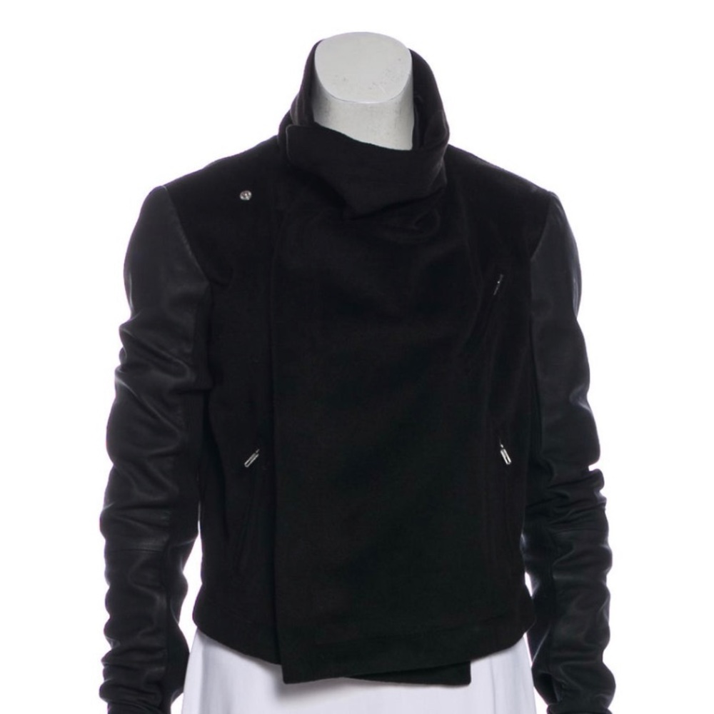 Veda Black Leather Panel Jacket